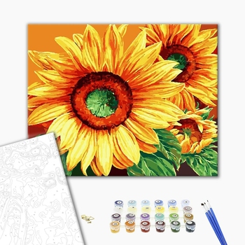 Картина по номерам Квіти - Розкішні соняшники