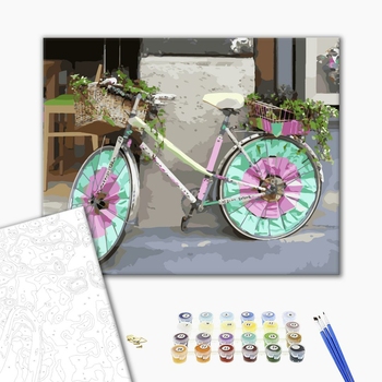Картина по номерам Пейзажі - Велосипед с корзинкой
