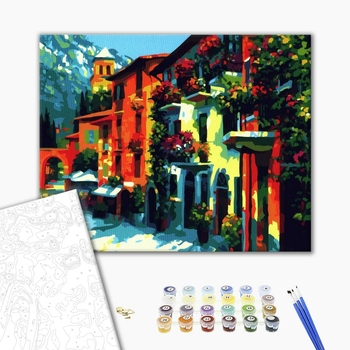 Картина по номерам Пейзажі - Домики у гор