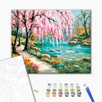 Картина по номерам Пейзажі - Волшебное дерево у реки