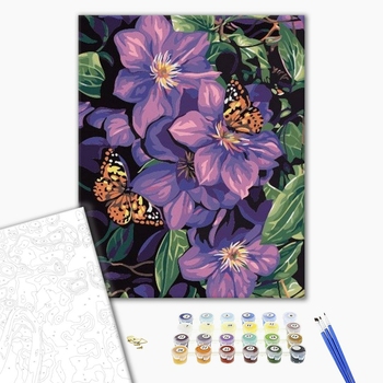 Картина по номерам Квіти - Бабочки на цветах