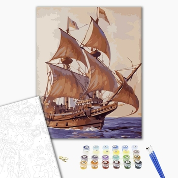 Картина по номерам Кораблі, автомобілі та літаки - Підкорюючи хвилі