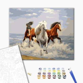 Картина по номерам Тварини, птахи та риби - Бегущие лошади