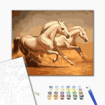Картина по номерам Тварини, птахи та риби - Лошади на диком западе
