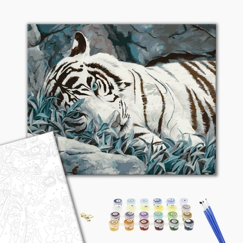 Картина по номерам Тварини, птахи та риби - Белый тигр