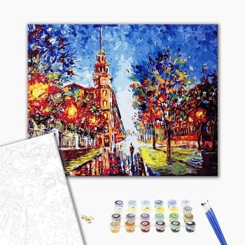 Картина по номерам Пейзажі - Дом под шпилем