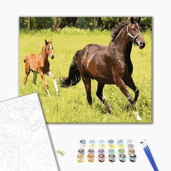 Картина по номерам Тварини, птахи та риби - Коні біжать