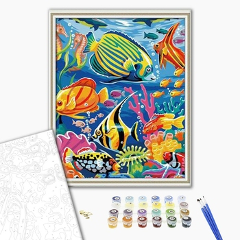 Картина по номерам Тварини, птахи та риби - Подводный мир