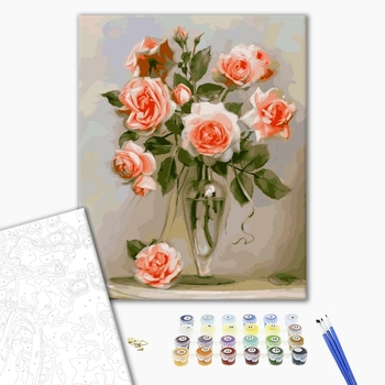 Картина по номерам Квіти - Нежные розы