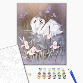 Картина по номерам Тварини, птахи та риби - Лебединая верность