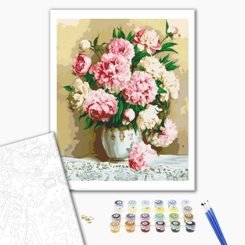 Картина по номерам Квіти - Благородные пионы