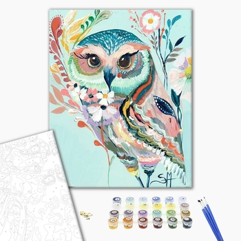 Картина по номерам Тварини, птахи та риби - Сова 2