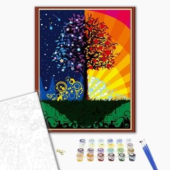 Картина по номерам Квіти - День и ночь