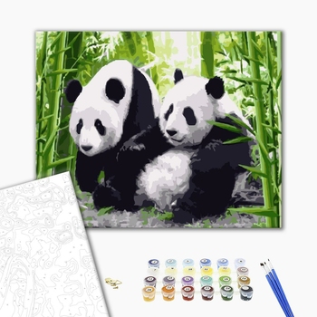 Картина по номерам Тварини, птахи та риби - Панды