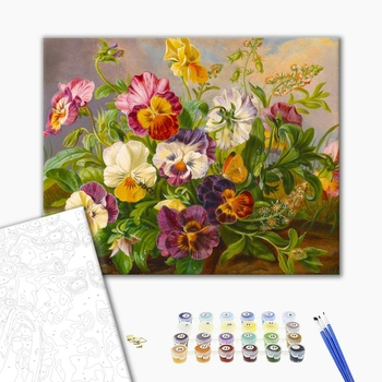 Картина по номерам Квіти - Анютины глазки