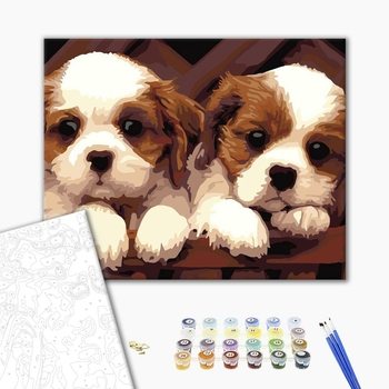 Картина по номерам Тварини, птахи та риби - Песики