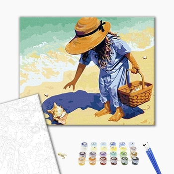 Картина по номерам Люди на картинах - Дівчинка з мушлею