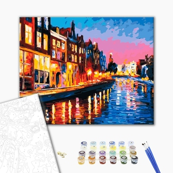 Картина по номерам Города - Вечірній Амстердам