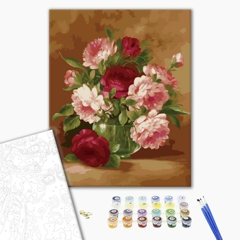 Картина по номерам Квіти - Яскраві піони