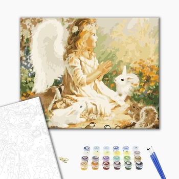 Картина по номерам Діти та ангели - Янголятко в лісі