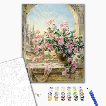 Картина по номерам Квіти - Цветы на окне