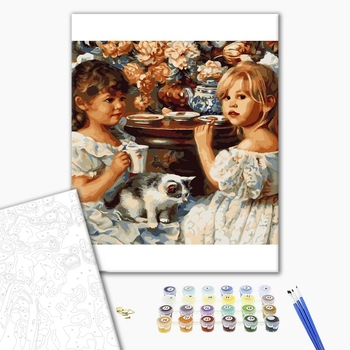 Картина по номерам Діти та ангели - Дві дівчинки