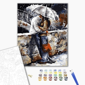 Картина по номерам Люди на картинах - Пара под зонтом