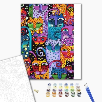 Картина по номерам Тварини, птахи та риби - Цветные коты