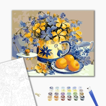 Картина по номерам Квіти - Абрикосовый натюрморт