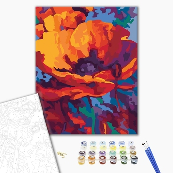 Картина по номерам Квіти - Яскравий мак