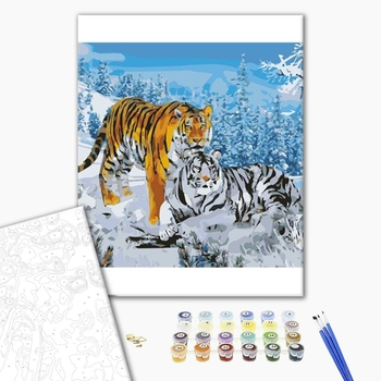 Картина по номерам Тварини, птахи та риби - Два тигра