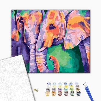 Картина по номерам Тварини, птахи та риби - Индийские слоны