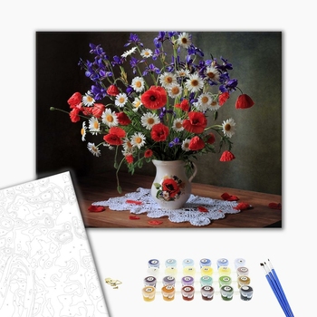 Картина по номерам Квіти - Яскравий букет