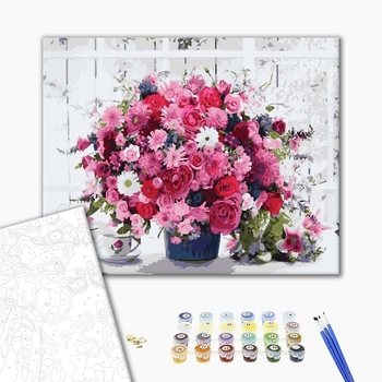 Картина по номерам Квіти - Яскравий букет