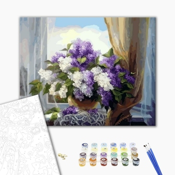 Картина по номерам Квіти - Сирень у окна