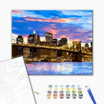 Картина по номерам Города - Бруклінський міст на заході