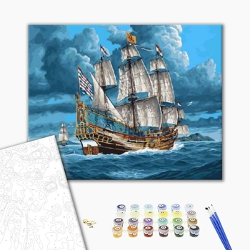 Картина по номерам Кораблі, автомобілі та літаки - На блакитних хвилях