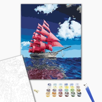 Картина по номерам Кораблі, автомобілі та літаки - Багряні вітрила