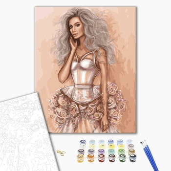 Картина по номерам Люди на картинах - Платье из роз