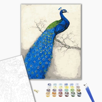Картина по номерам Тварини, птахи та риби - Грациозный Павлин