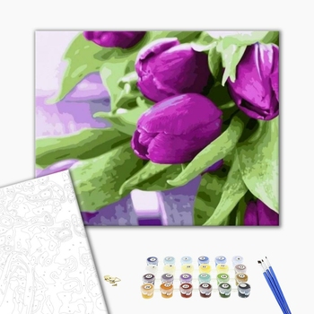 Картина по номерам Квіти - Тюльпани на столі