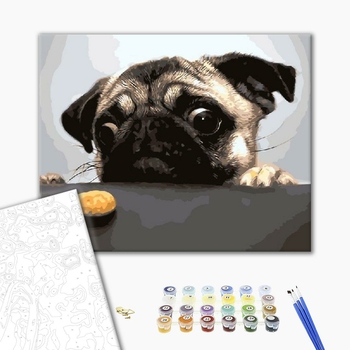 Картина по номерам Тварини, птахи та риби - Мопс