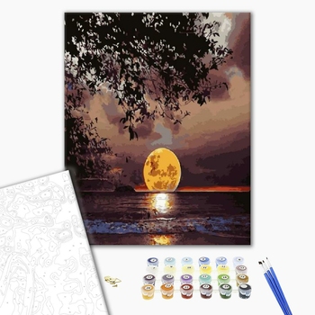 Картина по номерам Кораблі, автомобілі та літаки - Захід сонця