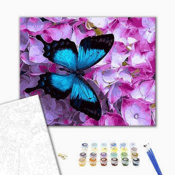 Картина по номерам Квіти - Метелик на квітах