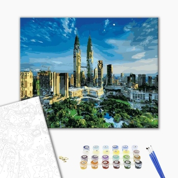 Картина по номерам Города - Вежі Петронас