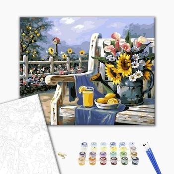 Картина по номерам Квіти - Ранок в саду