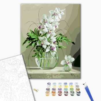 Картина по номерам Квіти - Орхідеї у вазі