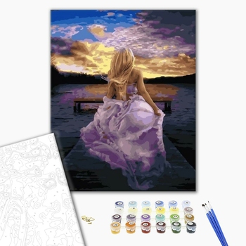 Картина по номерам Люди на картинах - Дівчина в бузковій сукні