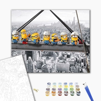 Картина по номерам Мультфільми, комікси, аніме - Миньоны-строители