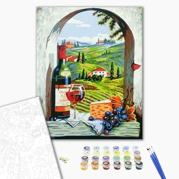 Картина по номерам Квіти - Вино и фрукты